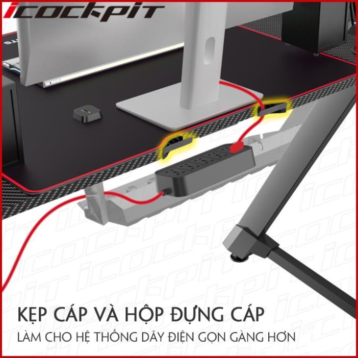 Bàn Gaming Sợi Cacbon. Bàn Chơi Game Cao Cấp. Đèn LED RGB Cảm Biến Âm Thanh. . .