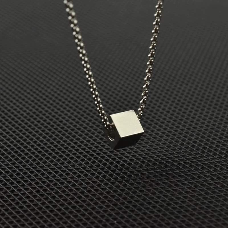 3D Square Chain Necklace dây chuyền vòng cổ titan ô vuông không gỉ không đen siêu bền cho nam nữ unisex