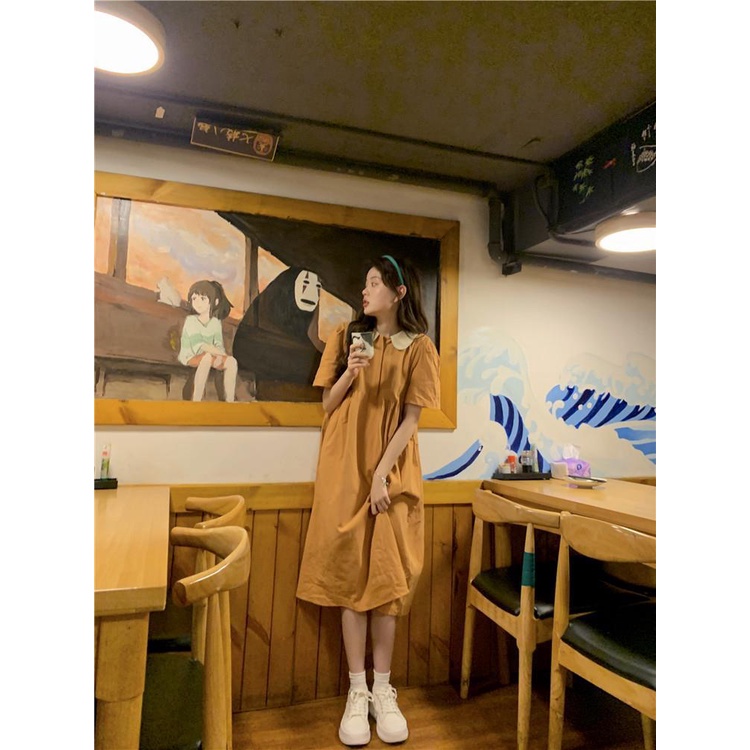 Đầm Dài Cổ Búp Bê Phong Cách Nhật Bản Dễ Thương Thời Trang Mùa Hè 2022 Dành Cho Nữ