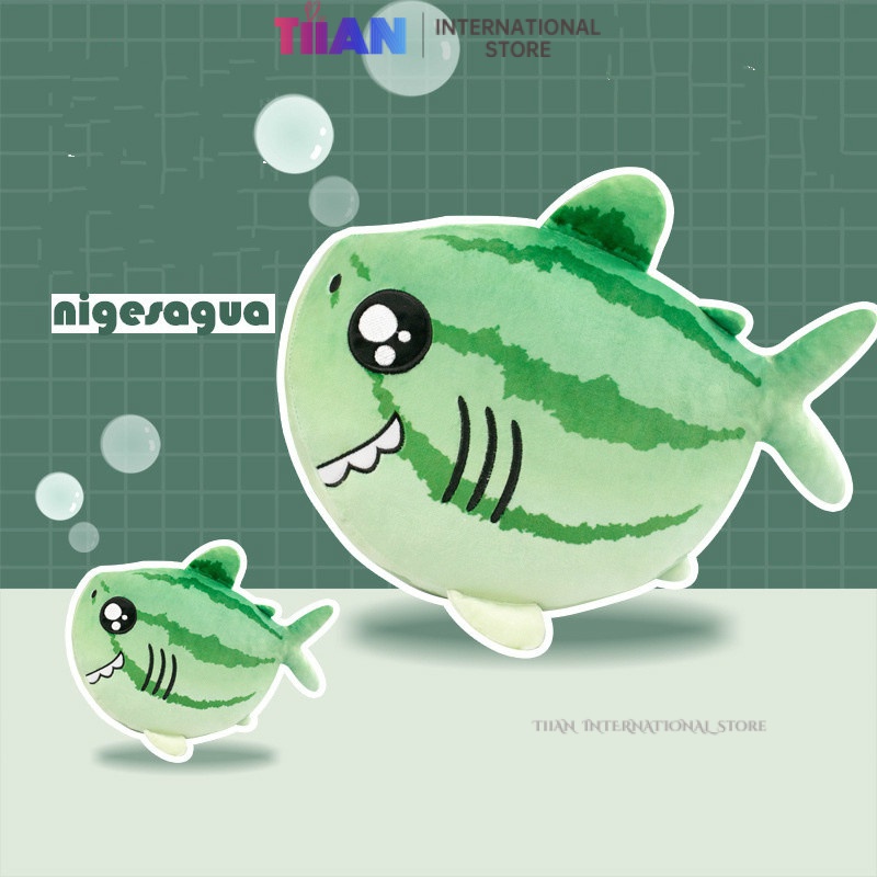 Thú Nhồi Bông Hình Cá Mập / Dưa Hấu / Dưa Hấu Sáng Tạo Vui Nhộn