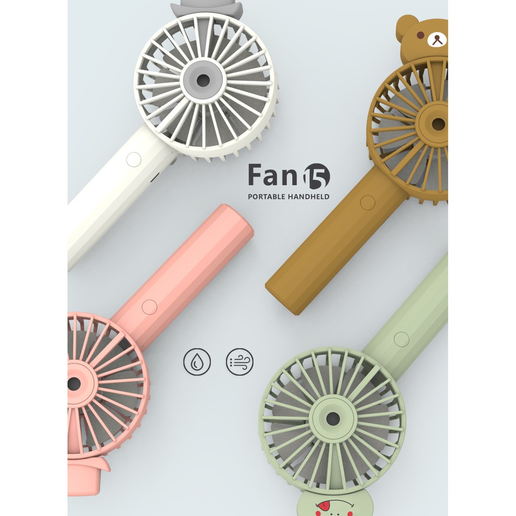 Quạt Mini Cầm Tay Phun Sương W15 Có Pin Tích Điện 3 Cấp Độ Gió | BigBuy360 - bigbuy360.vn