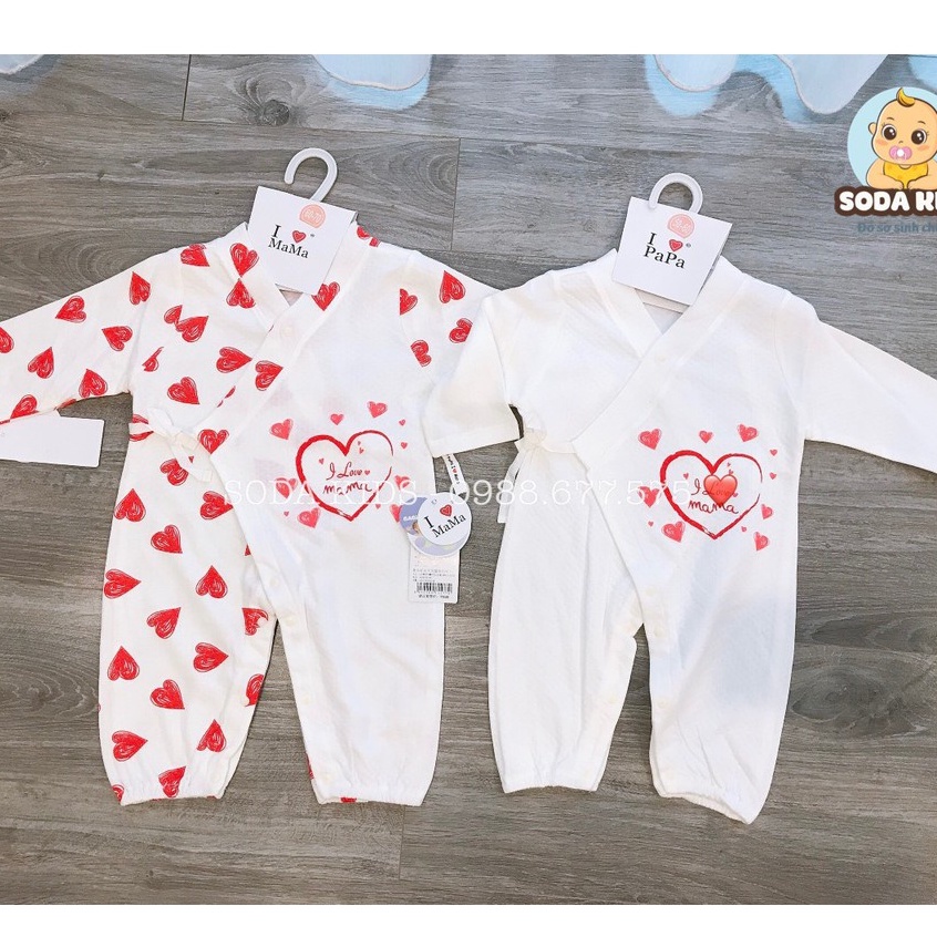 Body dài tay cài lệch Papa&amp;Mama