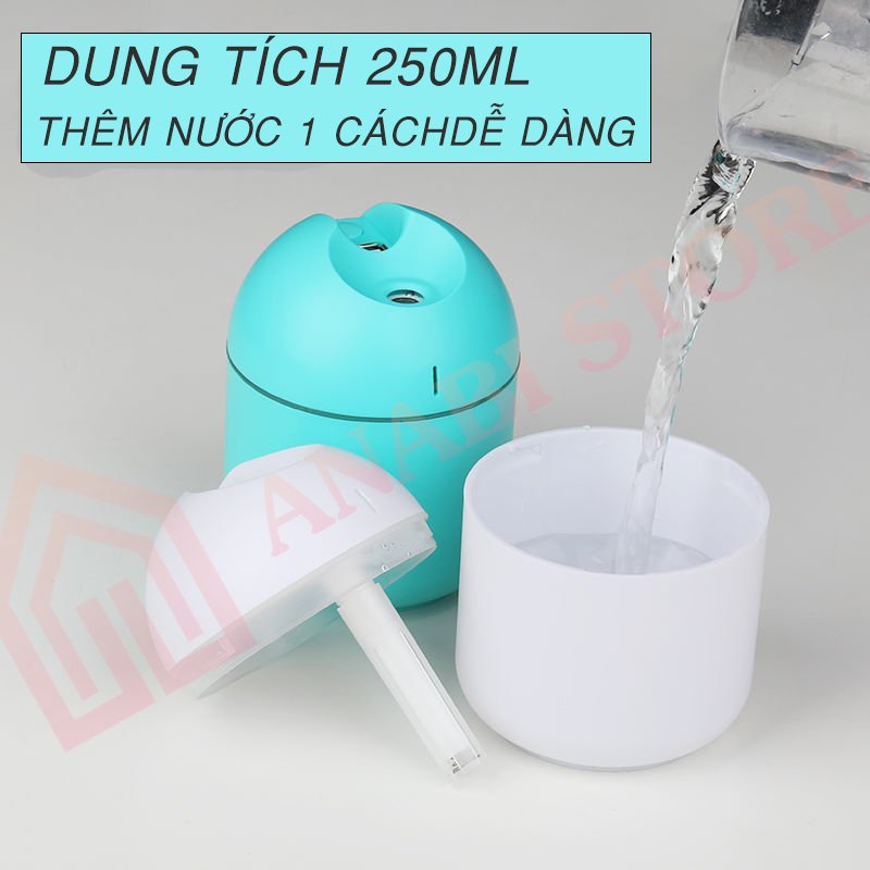 Máy Xông Tinh Dầu Mini 250ml ANABI - Máy Xông Tinh Dầu, Khuếch Tán Tinh Dầu, Phun Sương, Tạo Độ Ẩm Cho Phòng