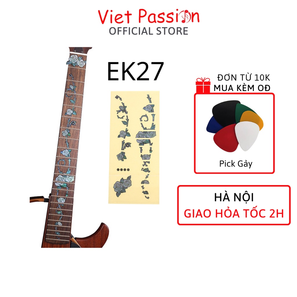 Sticker miếng dán trang trí khảm cần đàn guitar chất lượng Viet Passion