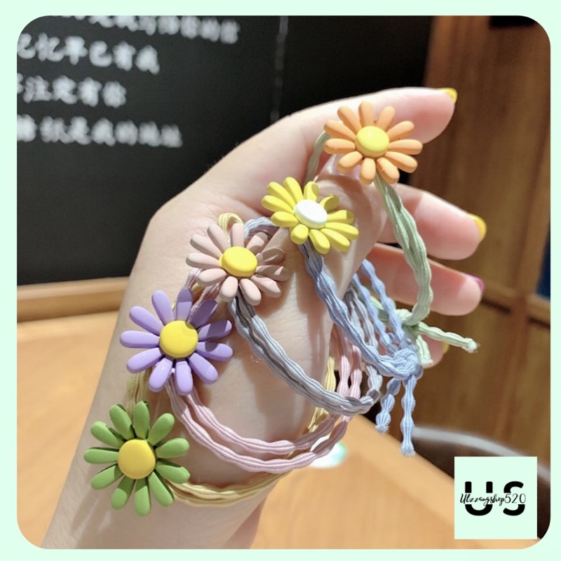 D02 Dây buộc tóc hình hoa cúc dễ thương nhiều màu sắc Ulzzangshop520