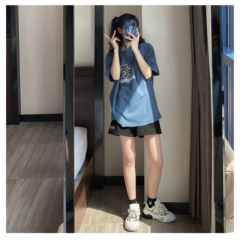 Set Áo Thun Tay Ngắn Dáng Rộng + Quần Short Năng Động Thời Trang Mùa Hè Cho Nữ
