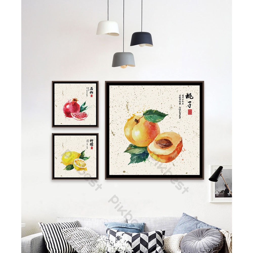 In hình ép gỗ Laminate TRANH HOA LÁ - Mẫu 4 (3 Vuông To Nhỏ 2x15x15 1x30x30, 2x20x20 1x40x40). In ảnh theo yêu cầu
