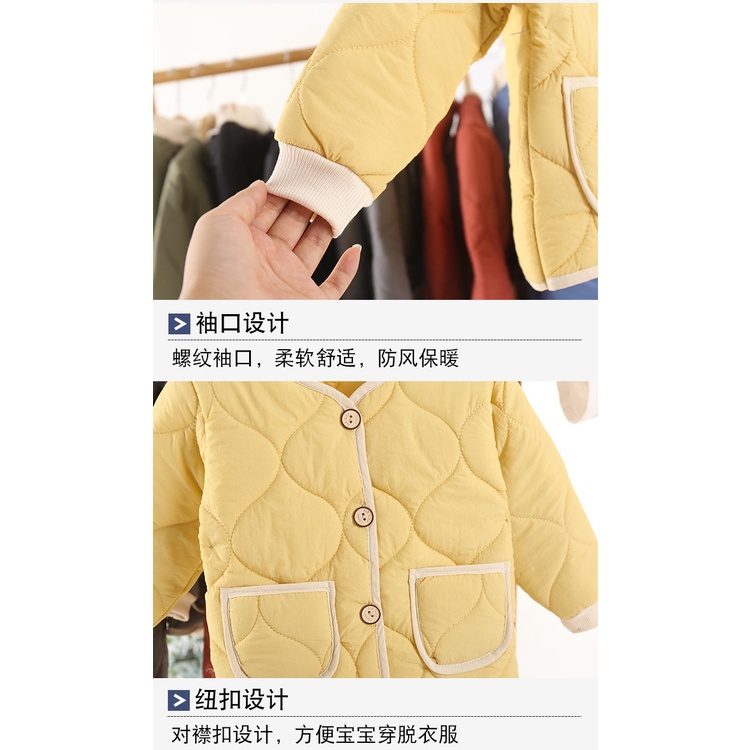 Set áo khoác đệm cotton và quần dài 80-130cm giữ ấm mùa đông dành cho bé