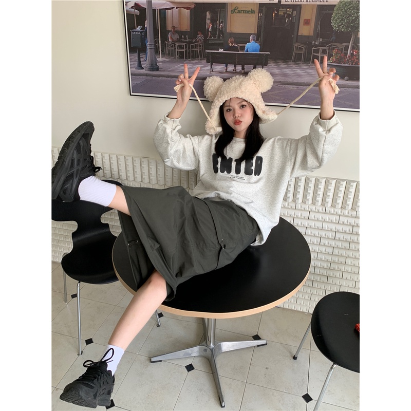 Áo Nỉ Nữ Dài Tay Cổ Tròn Form Rộng Màu Sắc Đa Dạng Thời Trang