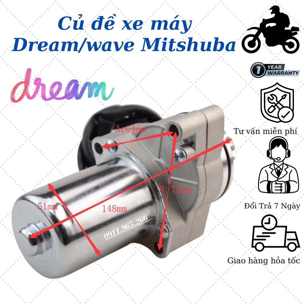 Củ đề dream, wave, Win100 Chính Hãng Mitsuba
