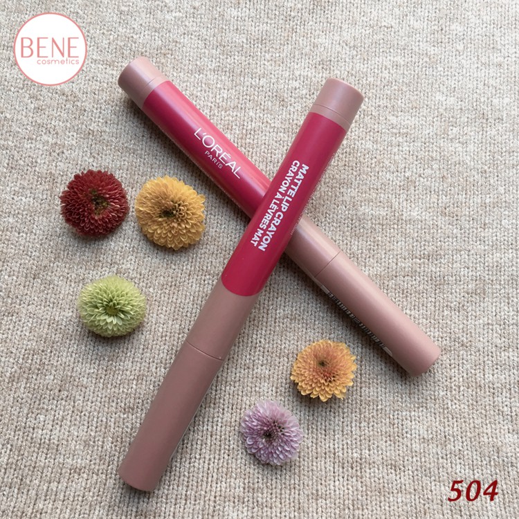 [Chính Hãng] Son Lì Bút Chì L'Oreal Matte Lip Crayon 504 Toffee Cheri