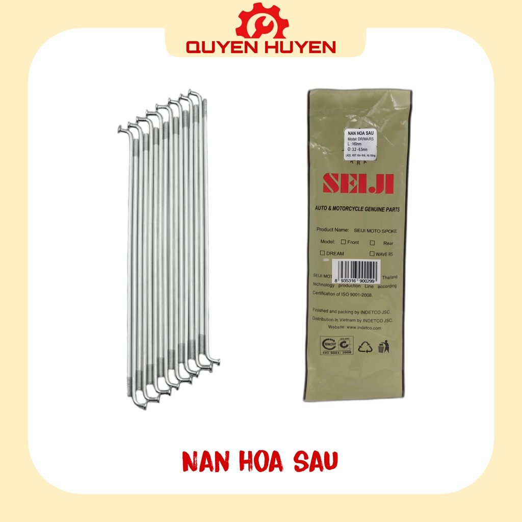 Bộ nan hoa xe máy - Căm xe Dream, Wave 100, WS110, Cup - Thép không gỉ