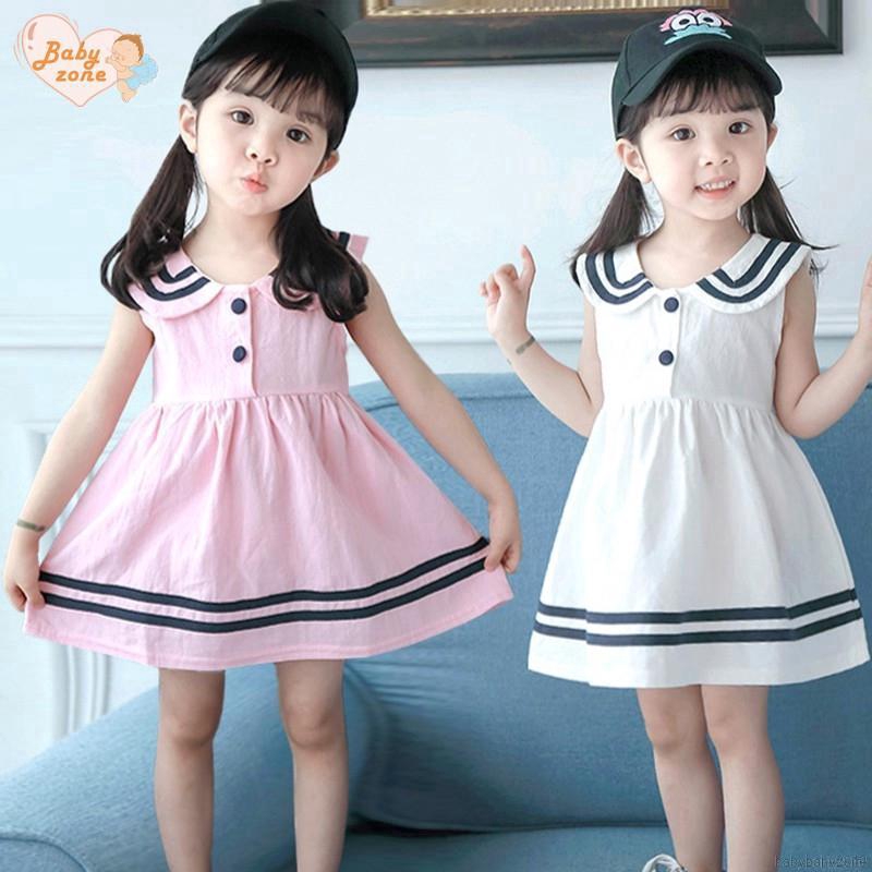Đầm cotton sát nách in họa tiết cho bé