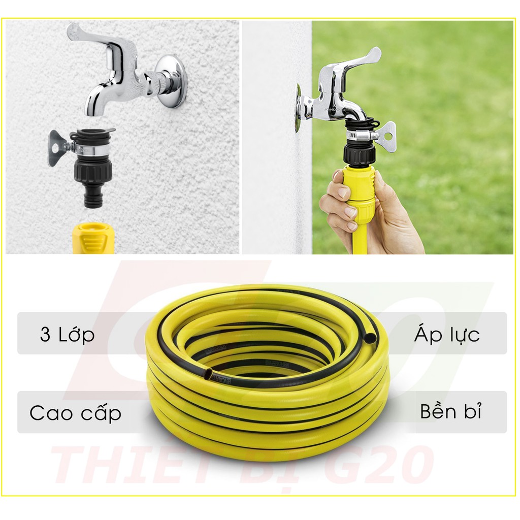 Ống dây cấp nước 10 mét Karcher, đi kèm bộ khớp nối nhanh tiện dụng