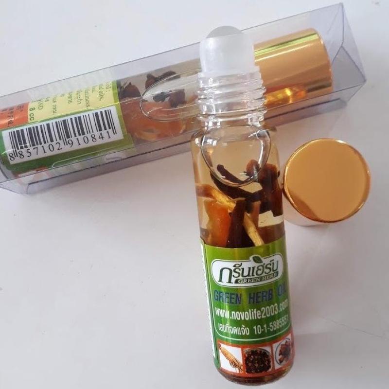Bill Thái-01 Chai Dầu Lăn, Dầu Nhân Sâm Ginseng Green Herb Oil 8ml Thái Lan