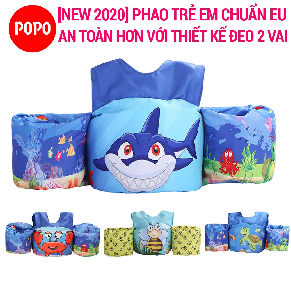 Phao bơi trẻ em POPO-LV280 an toàn hơn với thiết kế đeo vai cho bé 2-6 tuổi cân nặng 10-27kg, đạt chuẩn an toàn EU