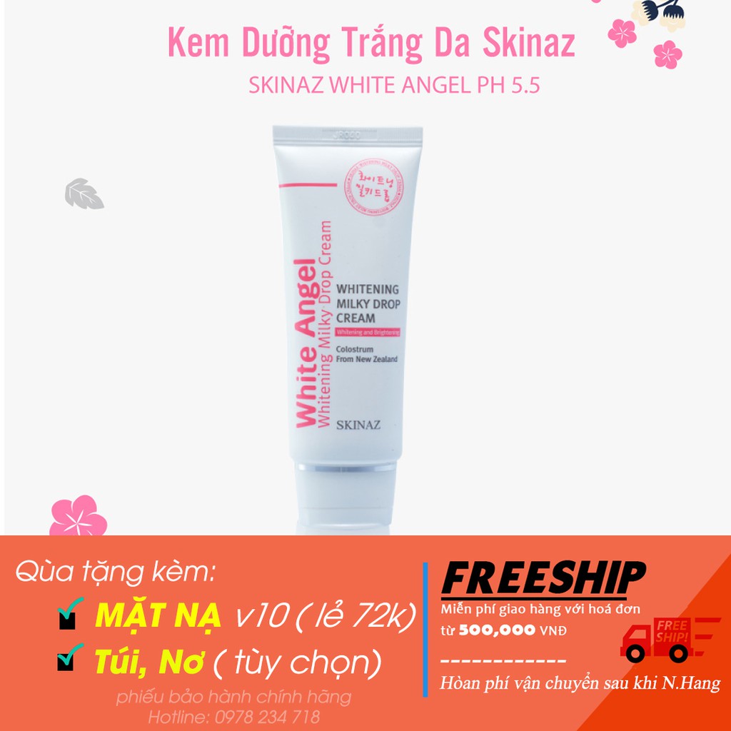 KEM DƯỠNG TRẮNG DA 𝗦𝗞𝗜𝗡𝗔𝗭 𝗪𝗛𝗜𝗧𝗘 𝗔𝗡𝗚𝗘𝗟 PH 5.5 – 70g