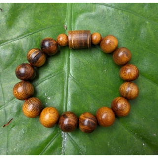 Vòng lắc tay nam hạt 12 ly màu trầm mix đốt trúc gỗ thơm hương tự nhiên