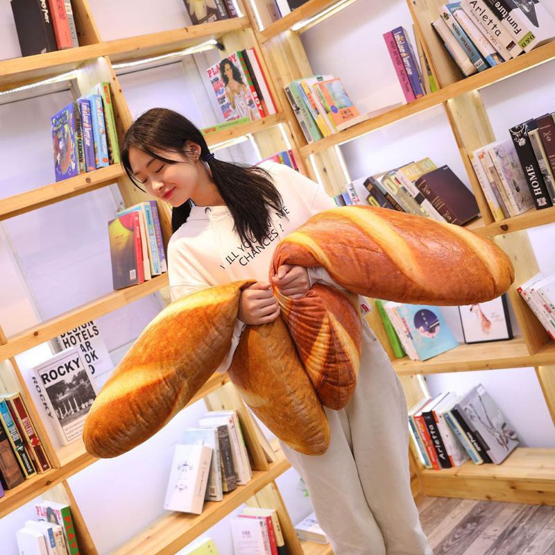Gối Tựa Lưng Nhồi Bông Hình Bánh Mì Bơ 3D Mềm Mại Vui Nhộn Dùng Làm Quà Tặng Sinh Nhật Cho Bé