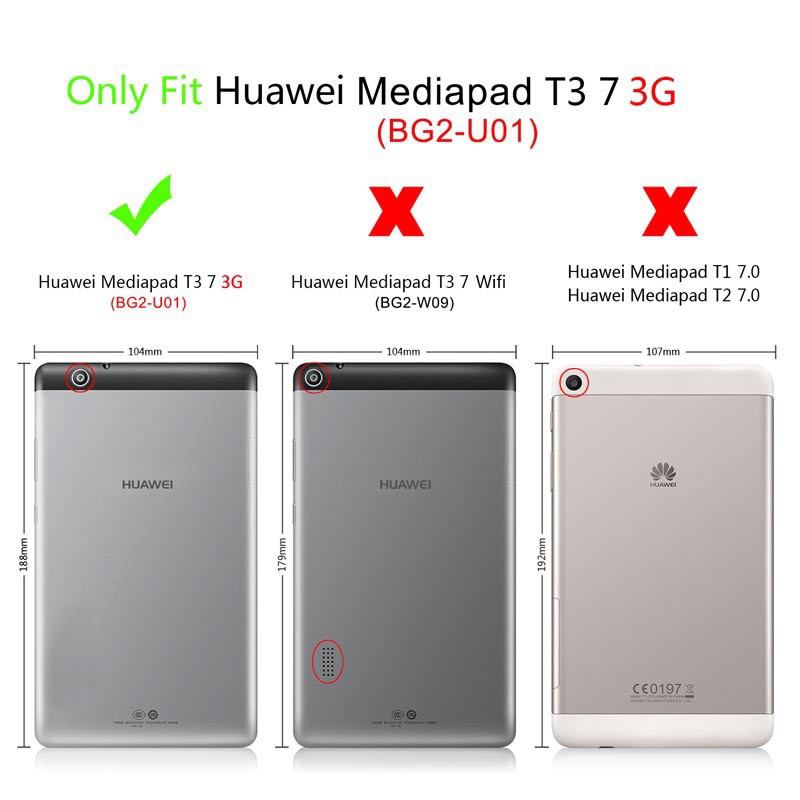 Ốp lưng nhựa TPU mềm màu trơn dành cho Huawei Mediapad T3 7.0 BG2 U01