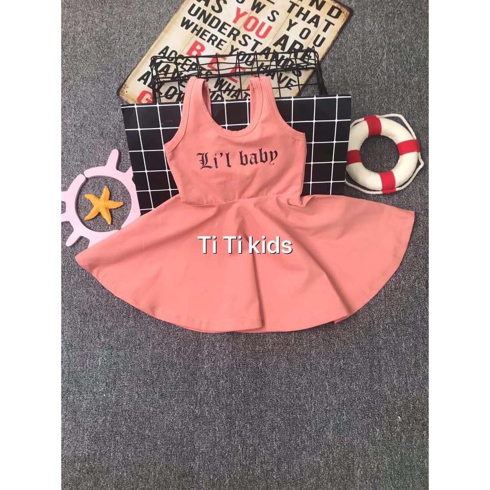 Đầm bé gái từ 1-5 tuổi (8 - 16 kg) cut-out siêu cá tính cho ngày hè năng động (hình thật)