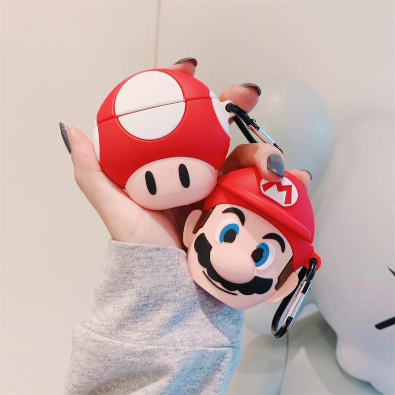 ☘️Tặng kèm móc☘️ Case bao Airpod 1 2 Mario siêu ngầu - Vỏ bọc Cover đựng tai nghe không dây