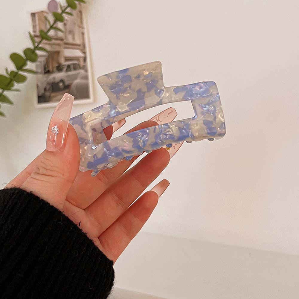 Kẹp Tóc Acrylic Hình Vuông In Họa Tiết Cá Mập Thanh Lịch Dễ Phối Đồ Cho Nữ