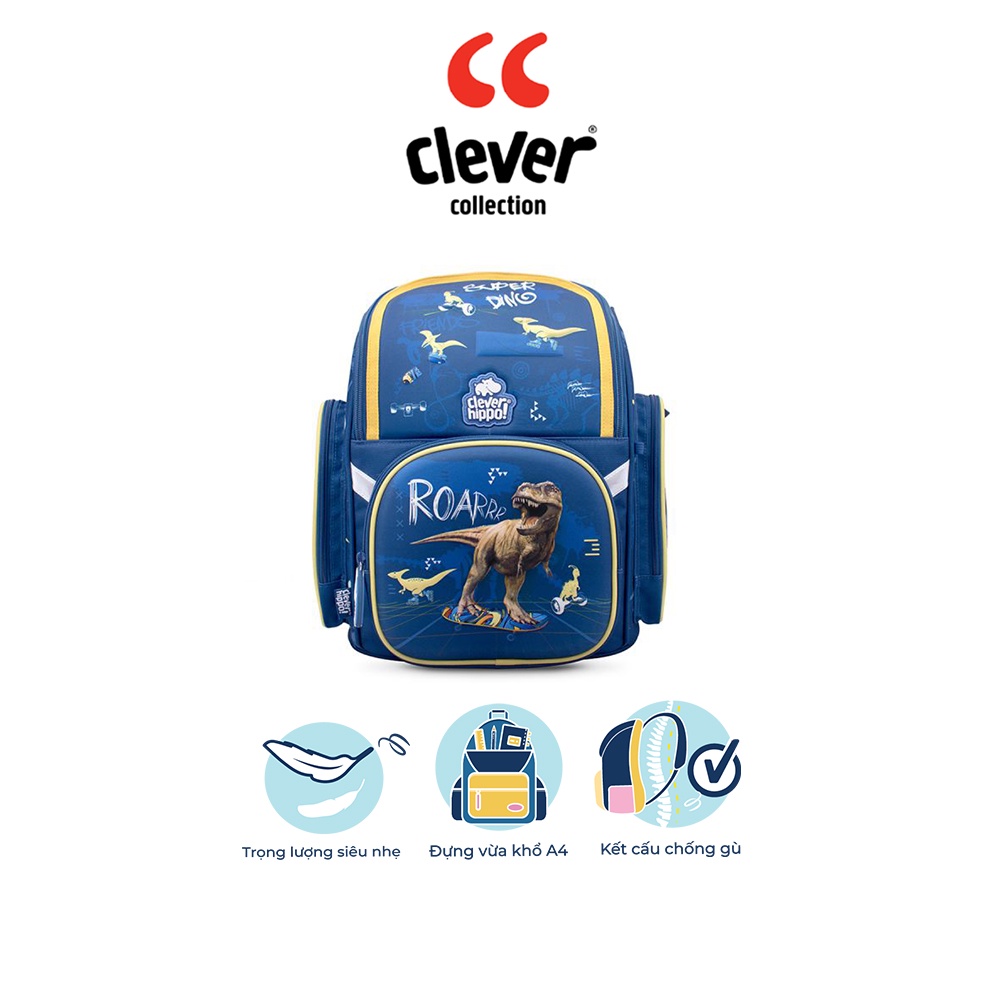 Ba Lô CLEVER HIPPO Fancy - Biệt Đội Khủng Long BD1211/BLUE