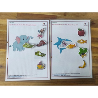 [ MONTESSORI ] Học liệu bóc dán con vật ăn gì?