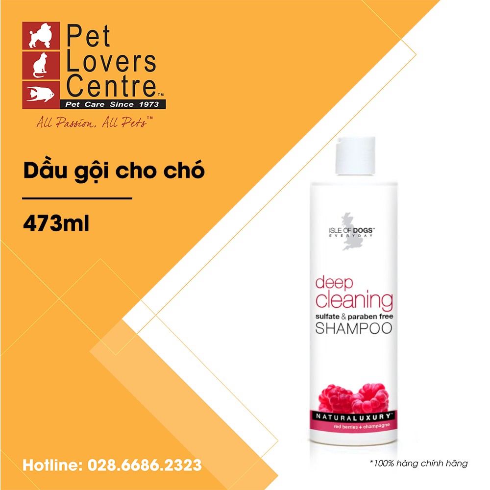 [xuất xứ Mỹ] Dầu gội cho chó ISLE OF DOGS  NATURALUXURY - DEEP CLEANING SHAMPOO (RED BERRIES + CHAMPAGNE) 473ml