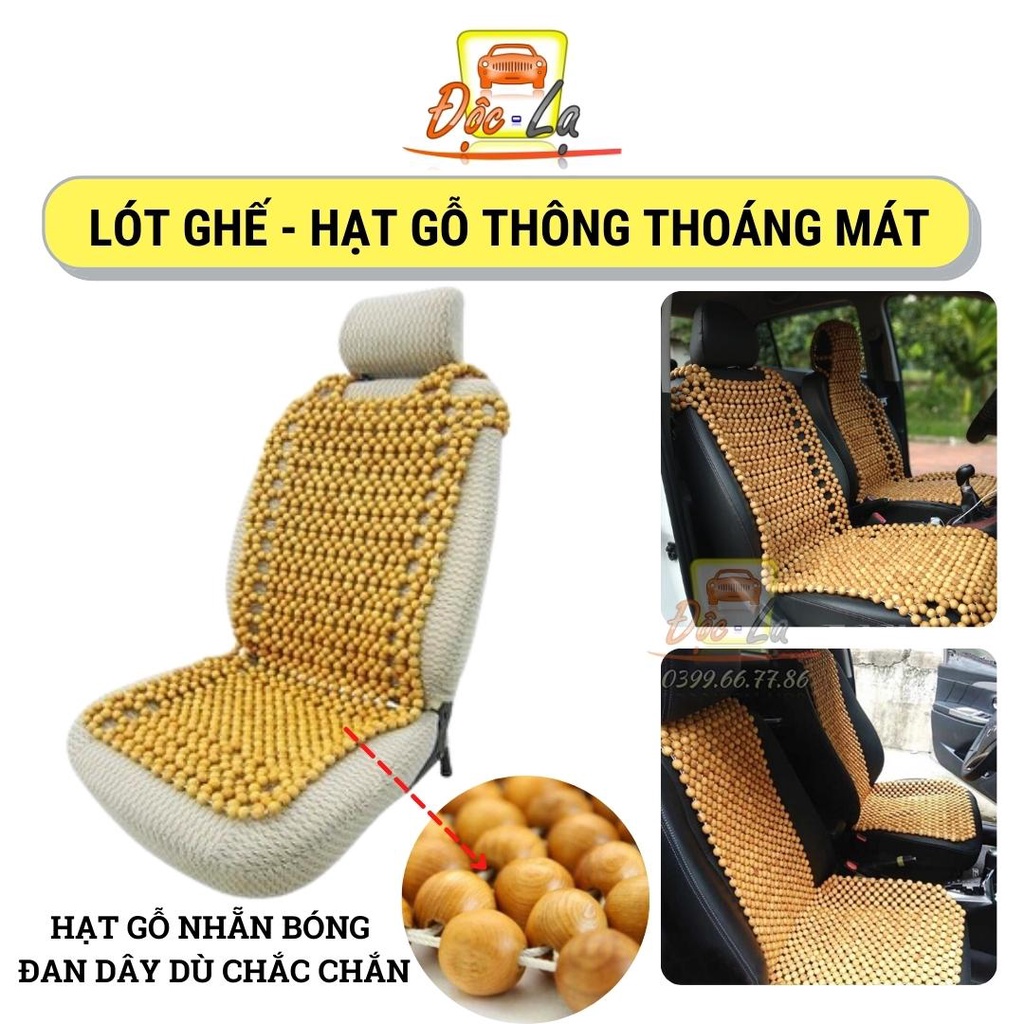 Lót ghế hạt gỗ thông cao cấp chống đau mỏi lưng ghế ô tô - ghế văn phòng