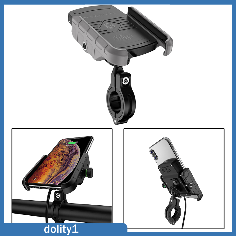 [DOLITY1]Motorcycle 15W Qi Cell Phone Holder for 3.5-6.5 inch Cellphones