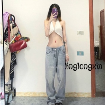 ♀Pf✰Áo Croptop Sát Nách Cổ Chữ V Khoét Sâu Màu Sắc Trơn Thiết Kế Khóa Cài Thanh Lịch