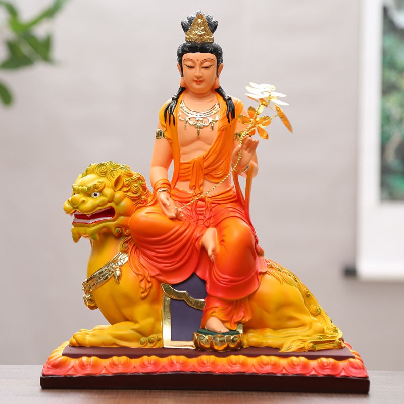 ♧✳Resin Văn Thù Phổ Hiền Bồ tát Trang trí Hoa Nghiêm Tam Nhà phước Tượng Sư Lợi | BigBuy360 - bigbuy360.vn