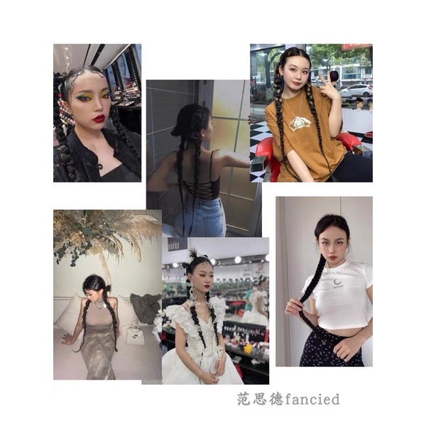 Tóc giả bện con rết cá tính phong cách âu mỹ dài 65cm ( 1 chiếc 1 bên tóc)