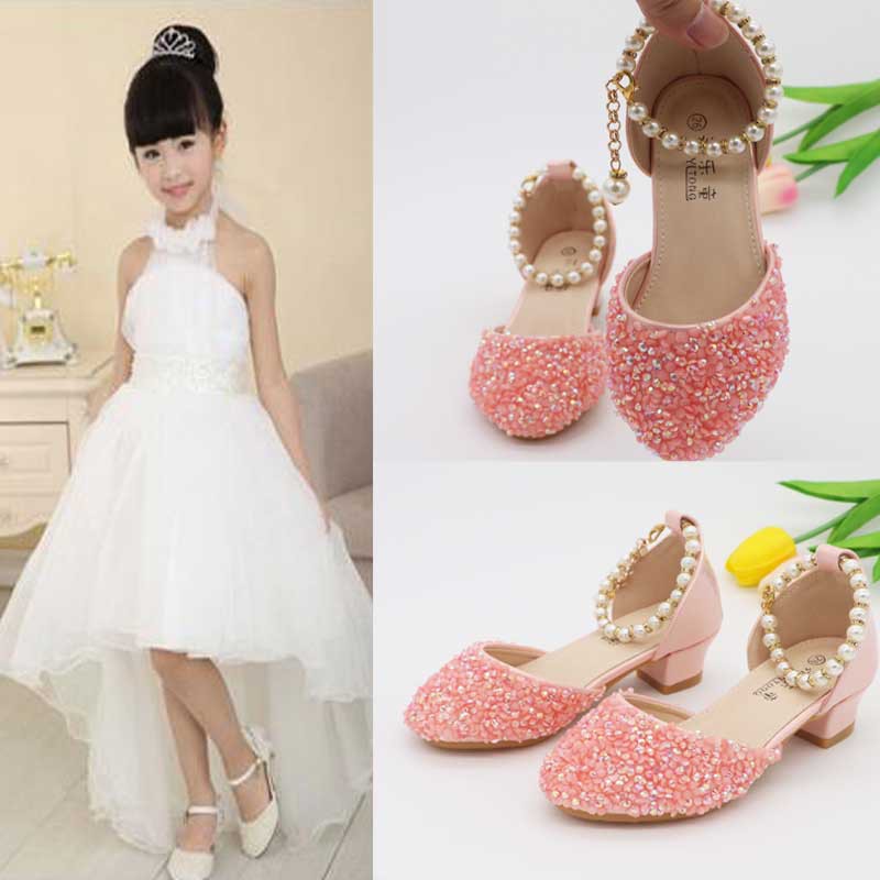 ★★Giày Sandal Cao Gót Thời Trang Cho Bé Gái 8-9 - 10 Tuổi