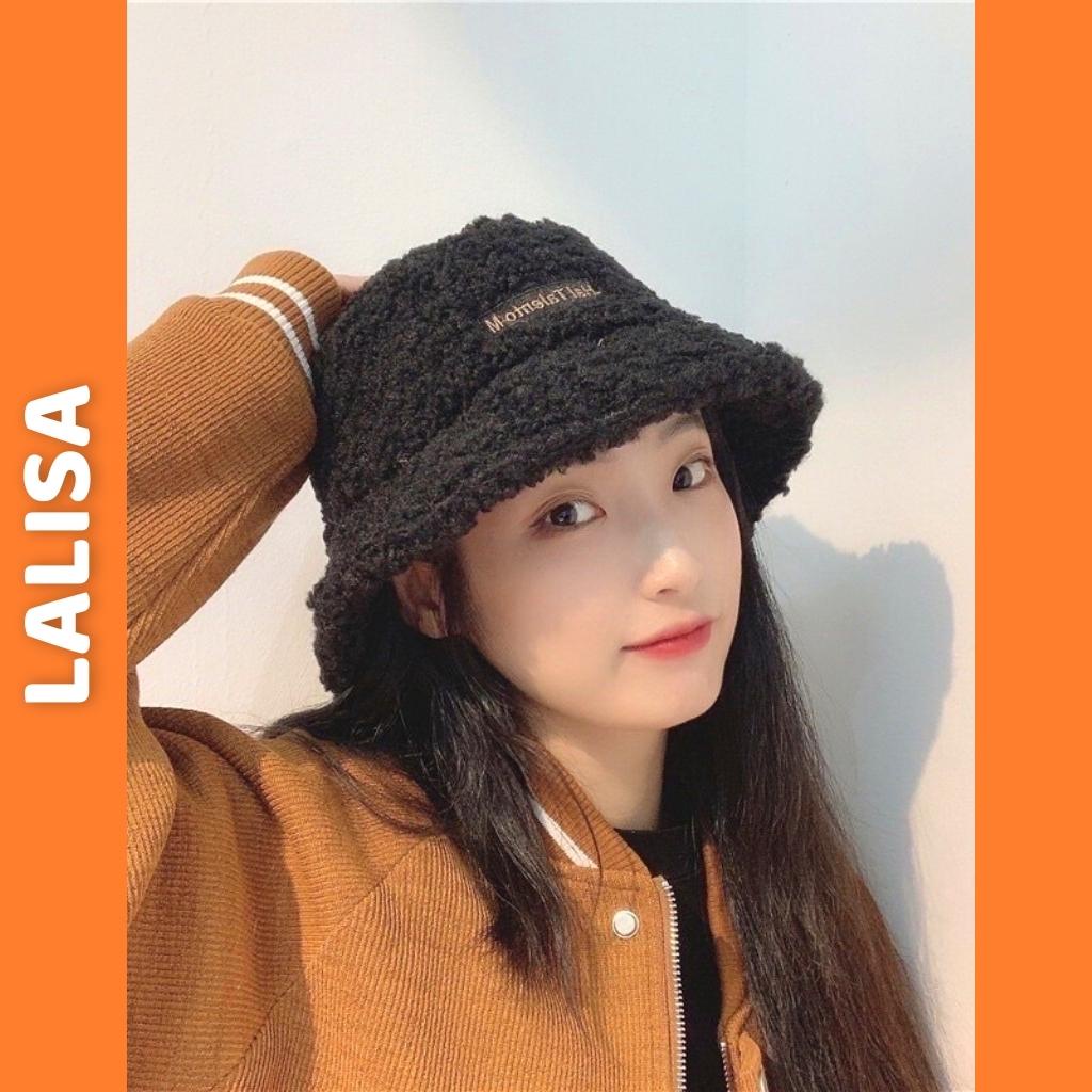 Mũ Bucket Lông Cừu LALISA Nón Tai Bèo Retro Phong Cách Hàn Quốc Giữ Ấm Thu Đông Form Unisex Nam Nữ NO002