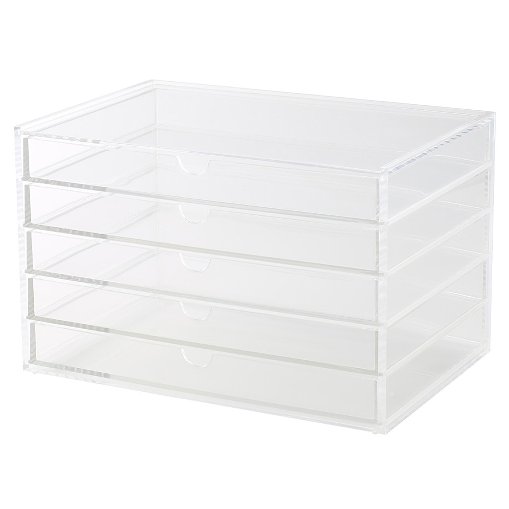 HỘP MICA ĐỰNG BÚT MUJI - 5 HỘC KÉO L 25,5x17x16cm