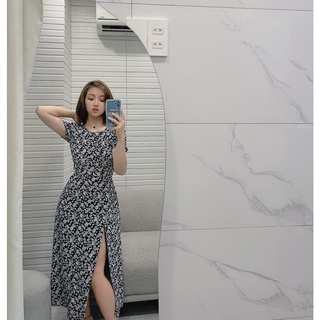 KT52- Đầm hoa khoét lưng