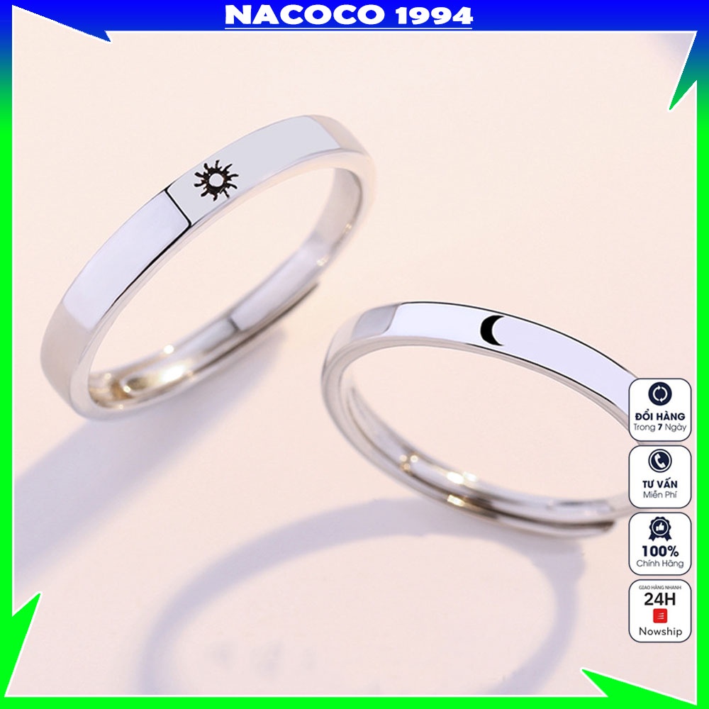 Nhẫn cặp đôi nam nữ NACOCO NB12 thiết kế hở dễ dàng điều chỉnh kích cỡ mẫu mới sang trọng cao cấp