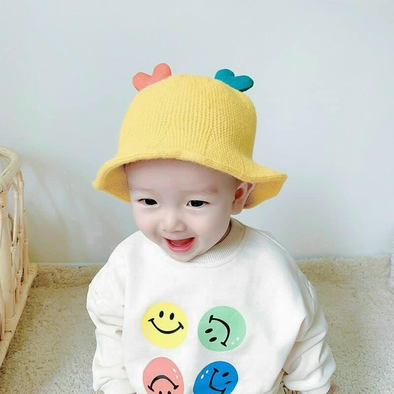 Mũ len hình 2 trái tim cho bé GÁI - TRAI 8 Tháng - 3 Tuổi