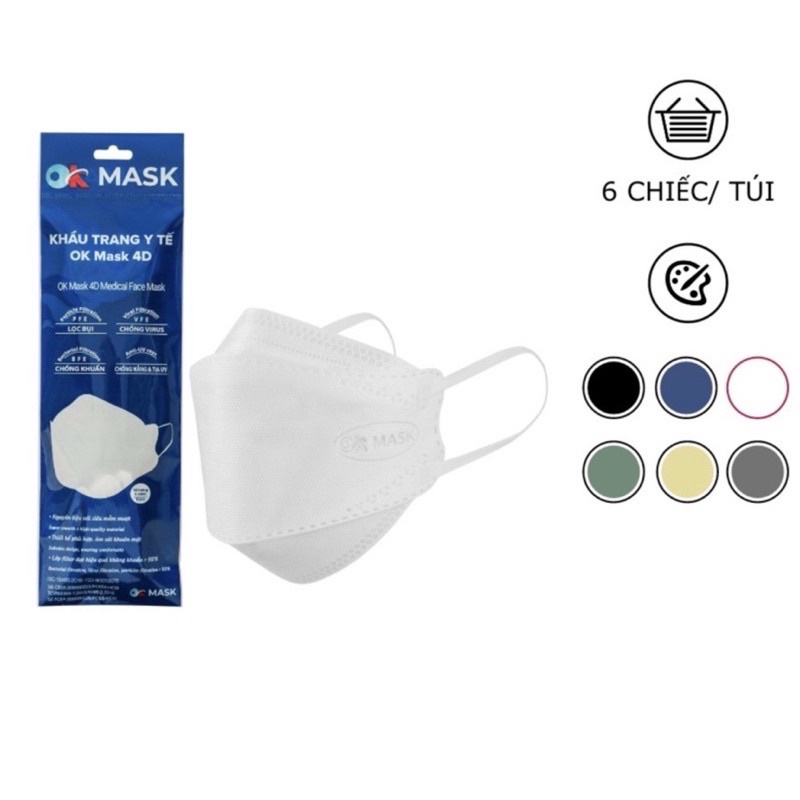 KHẨU TRANG y tế cao cấp 4D 0K MASK công nghệ Nhật Bản kháng khuẩn , không dính son 💋