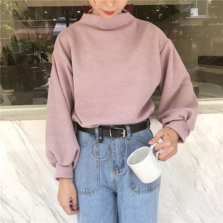 Áo Sweater cổ lọ tay bồng