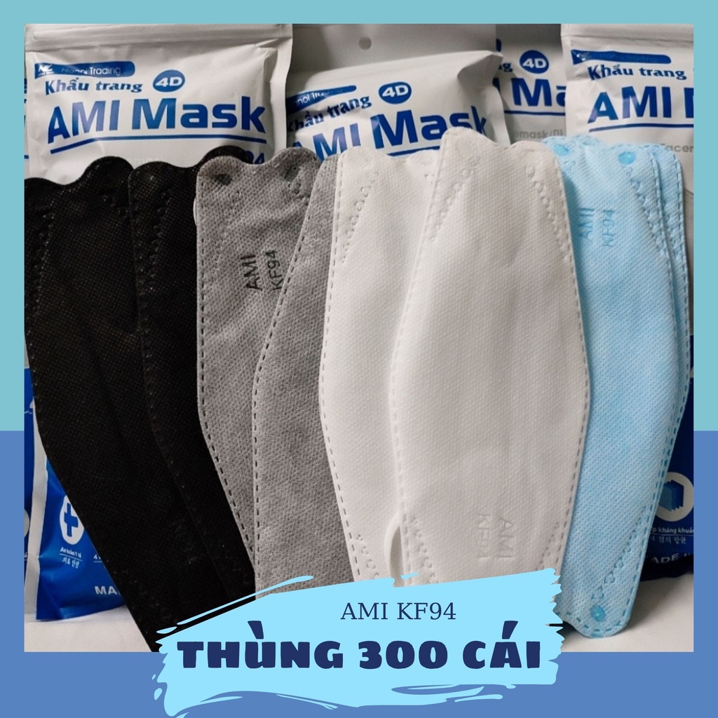 Thùng 300 cái khẩu trang KF94 kháng khuẩn AMI chính hãng