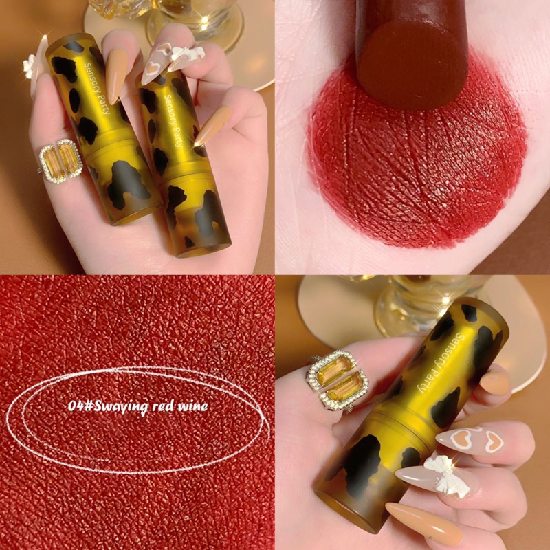 Son Kem Lì Chống Nước Chống Dính Cốc Lâu Phai Thiết Kế Vỏ Son Họa Tiết Da Báo Độc Đáo