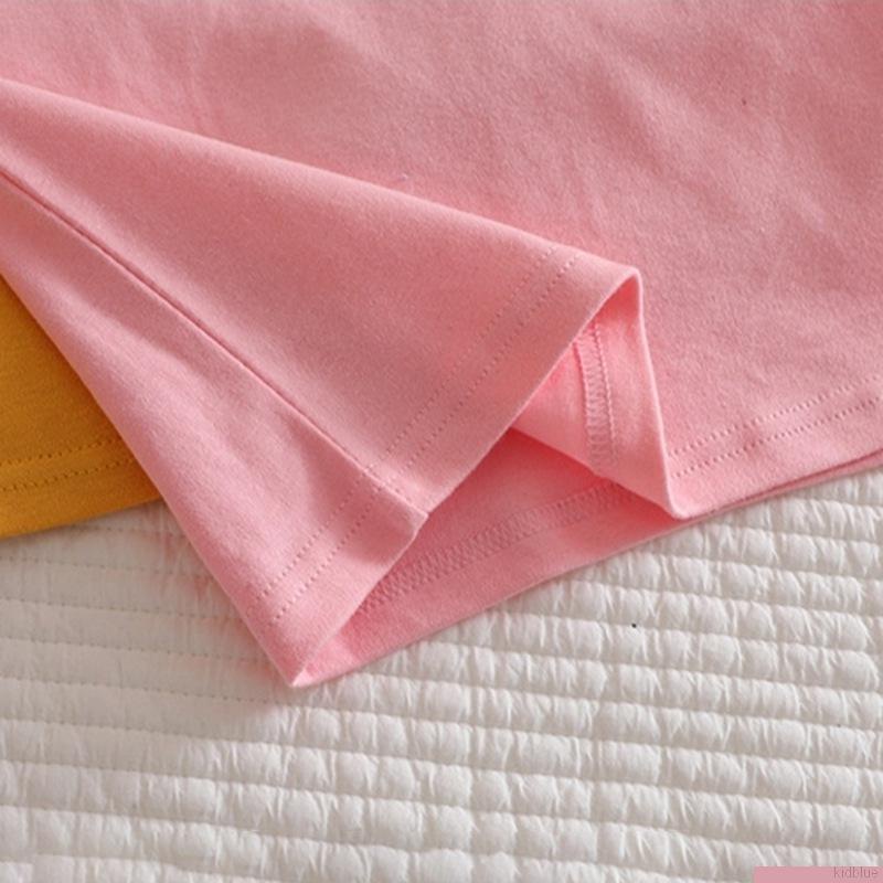 Áo thun cotton tay dài cổ tròn in hình gấu hoạt hình cơ bản dành cho trẻ em 0-5 tuổi