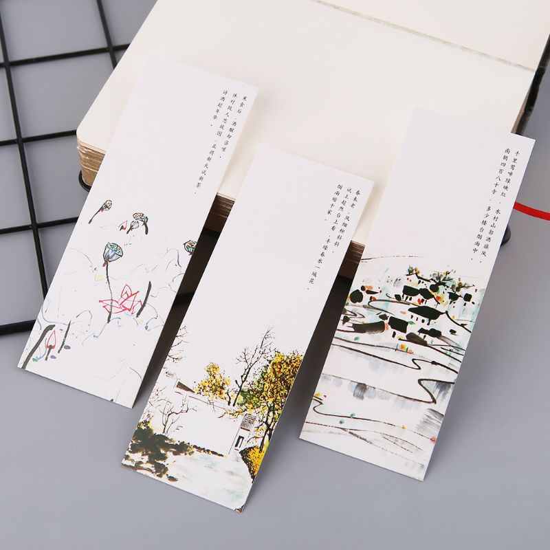 Seng Set 30 Thẻ Đánh Dấu Sách Phong Cách Trung Hoa Cổ Điển