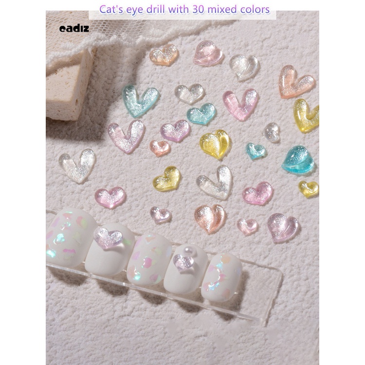 [Hàng mới về] Đá kim cương giả hình trái tim trang trí móng tay DIY