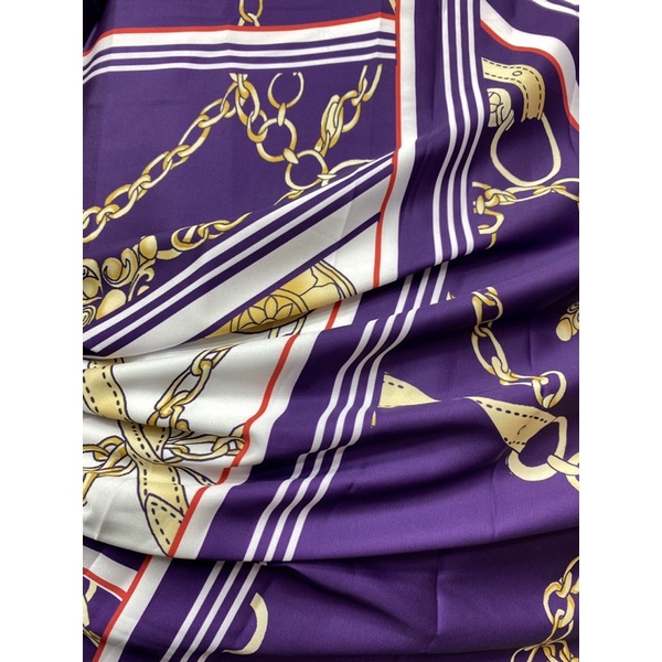 Vải satin lụa thiết kế kẻ ô dây xích MS2501