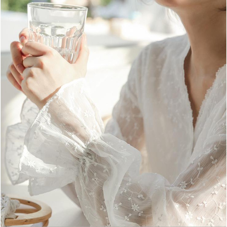 [CÓ SẴN HÀNG QC] Áo khoác mỏng voan ren chiffon lưới cardigan kimono | BigBuy360 - bigbuy360.vn